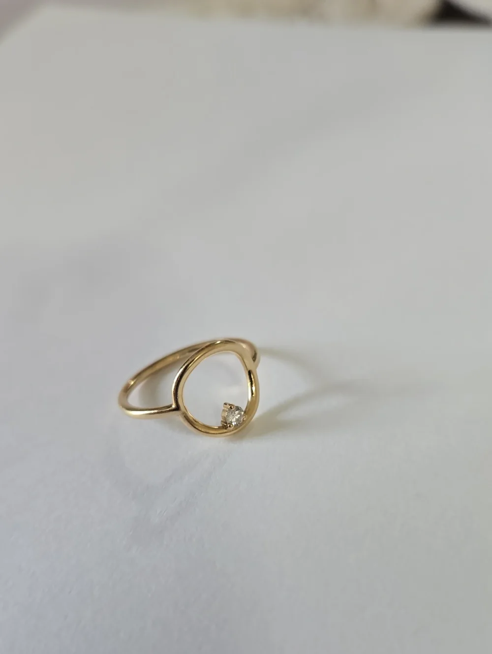 Solid 14k Yellow Gold Natural Diamond Ring